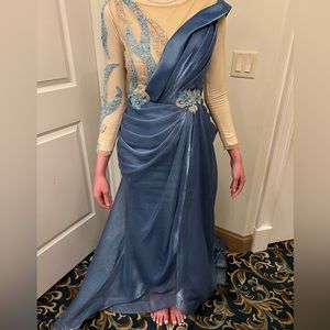 Beautiful Custom made long sleeve evening gown